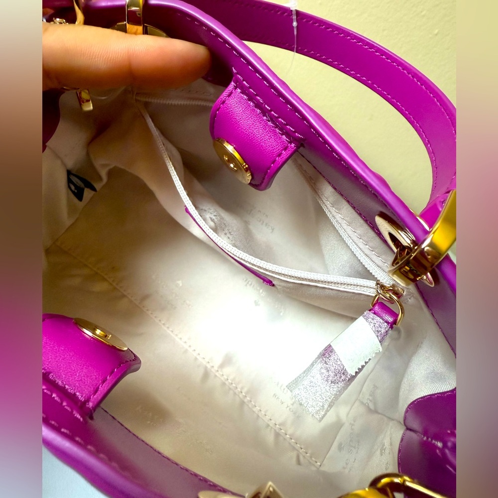 Kate Spade Magenta Quilted Purse w/Gold hardware - Picture 12 of 14